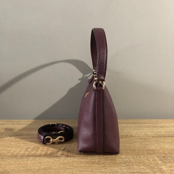 Coach Lewis 80058 Raspberry Crossgrain Leather Shoulder Crossbody Bag - Picture 4 of 16